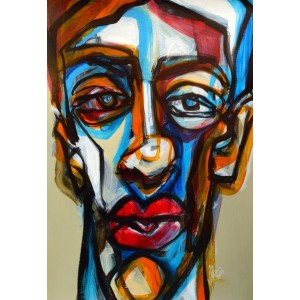 Khalid Khan-Kaay, 21 x 31 Inch, Acrylic on Canvas, Figurative Painting, AC-KHKN-065
